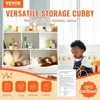 VEVOR Holz-Aufbewahrungsfach für Kinder, Spielzeug-Aufbewahrungsorganizer mit Bücherregal, 89 x 40 x 76 cm 5-Fächer-Spielzeugschrank, Kinderbuch- und Spielzeugregal für Kinderzimmer, Spielzimmer VEVOR Holz-Aufbewahrungsfach für Kinder, Spielzeug-Aufbewahrungsorganizer mit Bücherregal, 89 x 40 x 76 cm 5-Fächer-Spielzeugschrank, Kinderbuch- und Spielzeugregal für Kinderzimmer, Spielzimmer