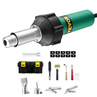 VEVOR Heißluft-Kunststoffschweißgerät, 1600 W Heißluftpistole, 50–600 °C PVC TPO Vinyl Schweißbrenner, Hot Air Welder Set mit 11 Zubehörteilen – Werkzeugkasten, Düse, Rolle, Klingen für PP/PE/PVC VEVOR Heißluft-Kunststoffschweißgerät, 1600 W Heißluftpistole, 50–600 °C PVC TPO Vinyl Schweißbrenner, Hot Air Welder Set mit 11 Zubehörteilen – Werkzeugkasten, Düse, Rolle, Klingen für PP/PE/PVC