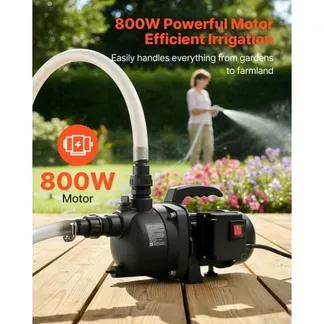 VEVOR Gartenpumpe 800 W, 230 V, Bewässerungspumpe Max. Fördermenge 3300 L/h, PP-Jetpumpe mit 44 m Förderhöhe, Überhitzungsschutz, Europäische Spannungsnormen, für Gartenbewässerung & -bewässerung VEVOR Gartenpumpe 800 W, 230 V, Bewässerungspumpe Max. Fördermenge 3300 L/h, PP-Jetpumpe mit 44 m Förderhöhe, Überhitzungsschutz, Europäische Spannungsnormen, für Gartenbewässerung & -bewässerung