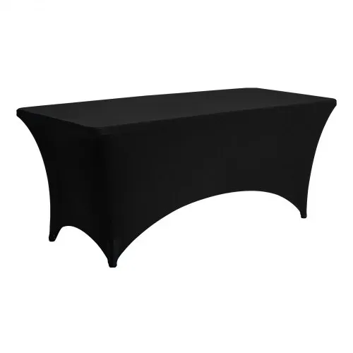 VEVOR 3 x Stretch Spandex Tischdecke Tischwäsche (rechteckig) geeignet für 1829 mm Tische, waschbarer knitterfreier Tischdeckenschutz, Tischtuch für Partys Hochzeiten Bankette Festivals, Schwarz – Bild 10