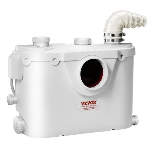 VEVOR Hebeanlage, 500 W, 110 L/min Durchfluss, 8 m Förderhöhe, Schmutzwasserpumpe mit 4 Wassereinlässen, Abwasserhebeanlage für Toilette, Keller, Dusche, Waschbecken, Waschküche, Badewanne – Bild 10