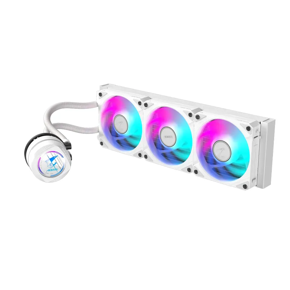 GIGABYTE AORUS WATERFORCE II 360 ICE AIO Flüssigkeits-CPU-Kühler - 3x120mm ARGB-Lüfter, Schiebe-in-Verriegelungsmechanismus, DAISY-CHAIN, kompatibel mit Intel LGA 1851 und AMD AM5 – Bild 2