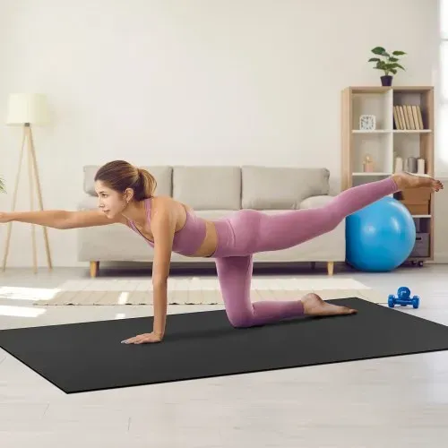VEVOR Trainingsmatte, rutschfeste, hochdichte Premium-Yogamatte, Trainings-Yogamatte für Männer und Frauen, Fitness- und Trainingsmatte mit Tasche und Tragegurt, für alle Arten von Heim-Yoga, Pilates und Bodentraining (2,4 x 1,8 m) – Bild 7