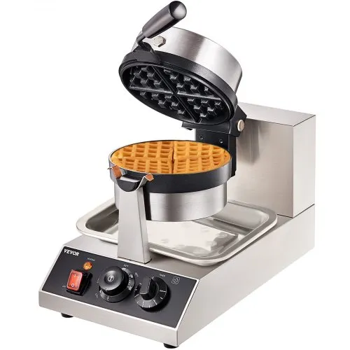 VEVOR Rundes Waffeleisen Waffel 1300 W, Kontaktgrill Belgische Waffeleisen 4 Stk. Edelstahl Waffeln Automat inkl. Lebensmittelclip & Bürsten & Verbrühungssicherer Griff, für Cafés, Restaurant usw. VEVOR Rundes Waffeleisen Waffel 1300 W, Kontaktgrill Belgische Waffeleisen 4 Stk. Edelstahl Waffeln Automat inkl. Lebensmittelclip & Bürsten & Verbrühungssicherer Griff, für Cafés, Restaurant usw.