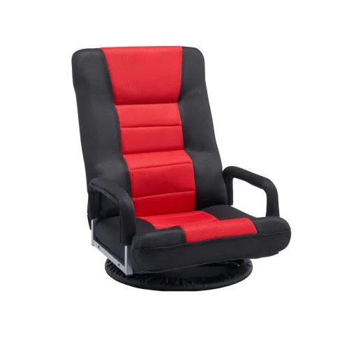 VEVOR drehbarer Boden Gamingstuhl mit Armlehnen (360° drehbar) Bodensofa mit 6 einstellbaren Positionen & Rückenlehne & Lendenwirbelstütze, Video-Liegesofa zum Fernsehen und Lesen, Rot/Schwarz VEVOR drehbarer Boden Gamingstuhl mit Armlehnen (360° drehbar) Bodensofa mit 6 einstellbaren Positionen & Rückenlehne & Lendenwirbelstütze, Video-Liegesofa zum Fernsehen und Lesen, Rot/Schwarz