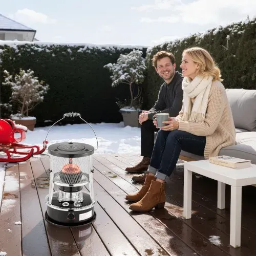 VEVOR 9000 BTU tragbarer Petroleumofen, 2-in-1 Heizofen mit Kochenfunktion, einstellbarer Höhe & Flamme, für Innenräume & Outdoor, Camping, Jagd, Kochen, Zuhause, Garage, Schwarz – Bild 7
