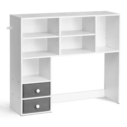 VEVOR Schreibtisch Bücherregal 3-stufiger Organizer (94 x 25,4 x 79,2 cm) Tischregale Organizer Ausstellungsregal aus Spanplatte + Melaminpapier, Regal mit rutschfesten Füßen, für Büro Weiß – Bild 10