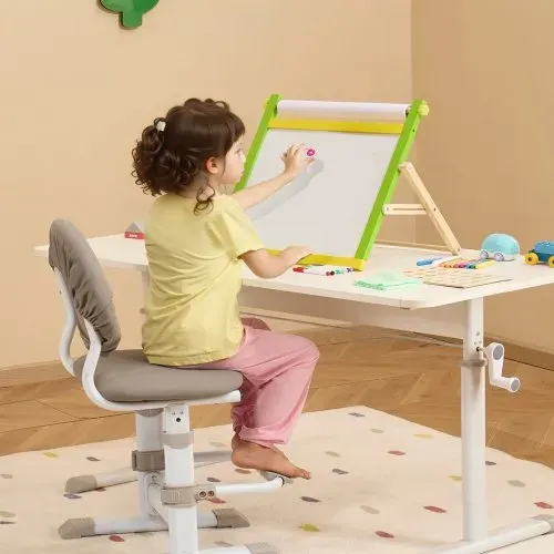 VEVOR Kindertafel, 3-in-1-hölzerne doppelseitige Spieltafel für Kinder mit magnetischem Whiteboard, Kreidetafel, Papierrolle, faltbarem Zeichenbrett mit Malzubehör für Kinder im Alter von 3-14 Jahren – Bild 7