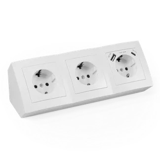 Steckdosenblock McPower “Flair“ weiß, 3-fach Schutzkontakt + USB-C / USB-A Steckdosenblock McPower “Flair“ weiß, 3-fach Schutzkontakt + USB-C / USB-A