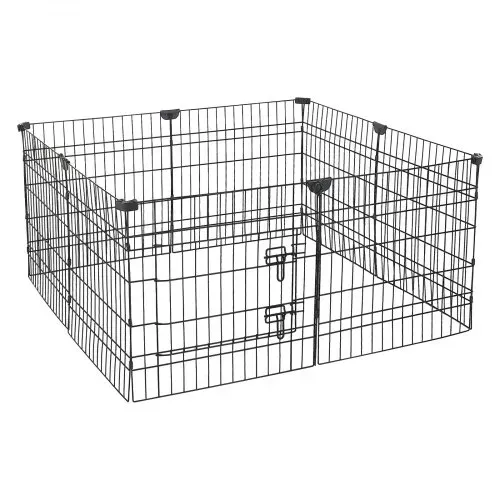 VEVOR Welpenauslauf Welpenlaufstall Welpenzaun 61cm 8-tlg. mit Bodenmatte, Spielplatz für Kleine Hunde Katzen & Andere Kleintiere Faltbar Durch die Verschiedenen Formen Vielfältig Einsetzbar – Bild 10