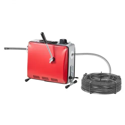 VEVOR Elektrische Rohrreinigungsmaschine, 400 W, 1400 U/min, Abflussreiniger, 20 m x 16 mm & 5 m x 9,5 mm Federkabel, 0,4 m x 12 mm flexible Feder & 6 Schneider, für Rohre mit 50–110 mm Durchmesser – Bild 8