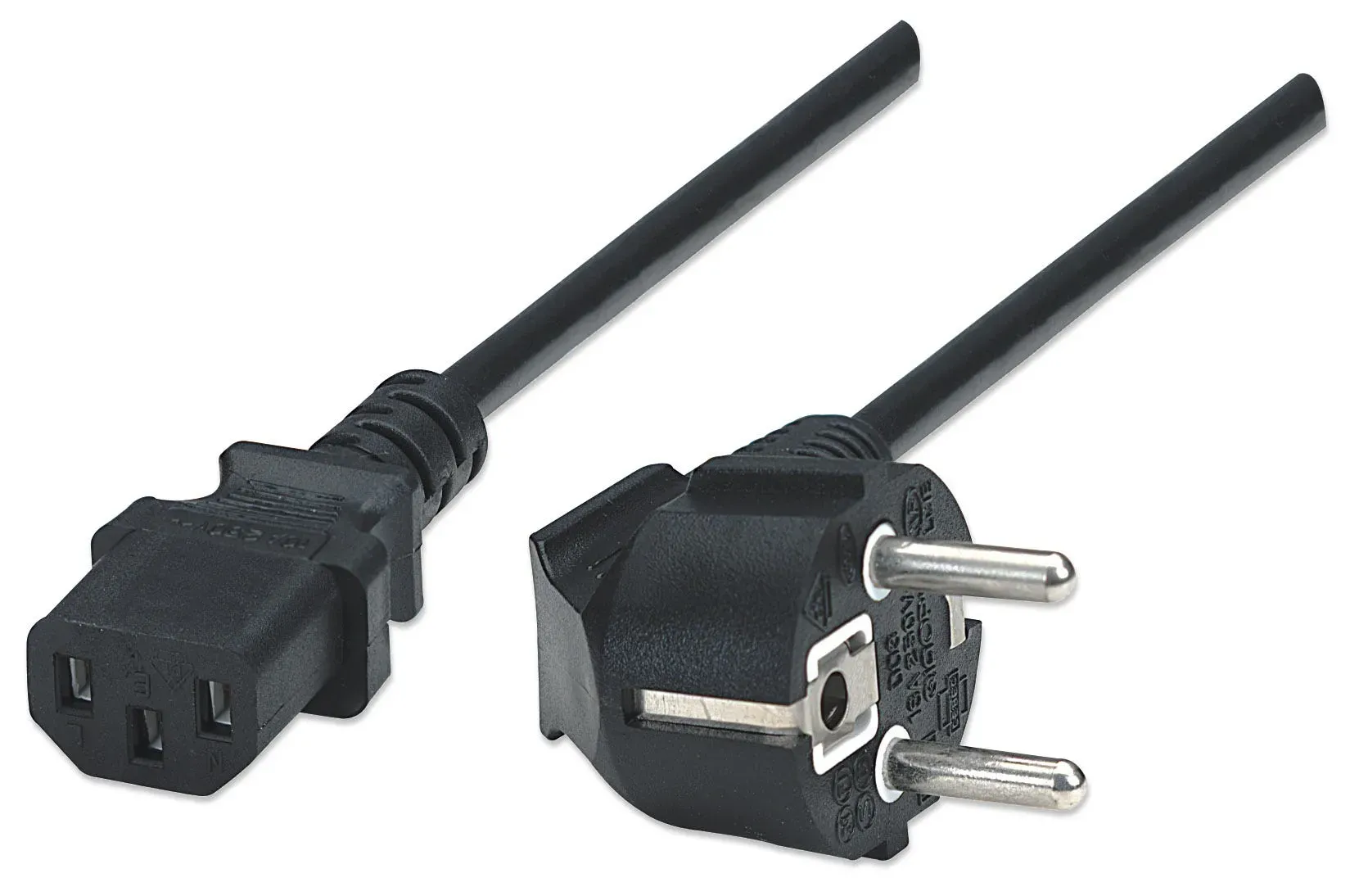 Manhattan Stromkabel, PC (C13, “Kaltgeräteanschluss”) auf Schutzkontakt CEE 7/4, 1,8 m, schwarz, Polybagverpackung Manhattan Stromkabel, PC (C13, “Kaltgeräteanschluss”) auf Schutzkontakt CEE 7/4, 1,8 m, schwarz, Polybagverpackung