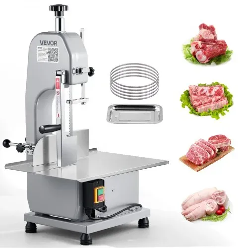 VEVOR Kommerzielle elektrische Fleischbandsäge Knochenschneidemaschine, 650 W Tisch-Knochensäge, 315 x 460 mm Werkbank, Gefrierfleischschneider für Schweinefleisch Rindfleisch Silber VEVOR Kommerzielle elektrische Fleischbandsäge Knochenschneidemaschine, 650 W Tisch-Knochensäge, 315 x 460 mm Werkbank, Gefrierfleischschneider für Schweinefleisch Rindfleisch Silber