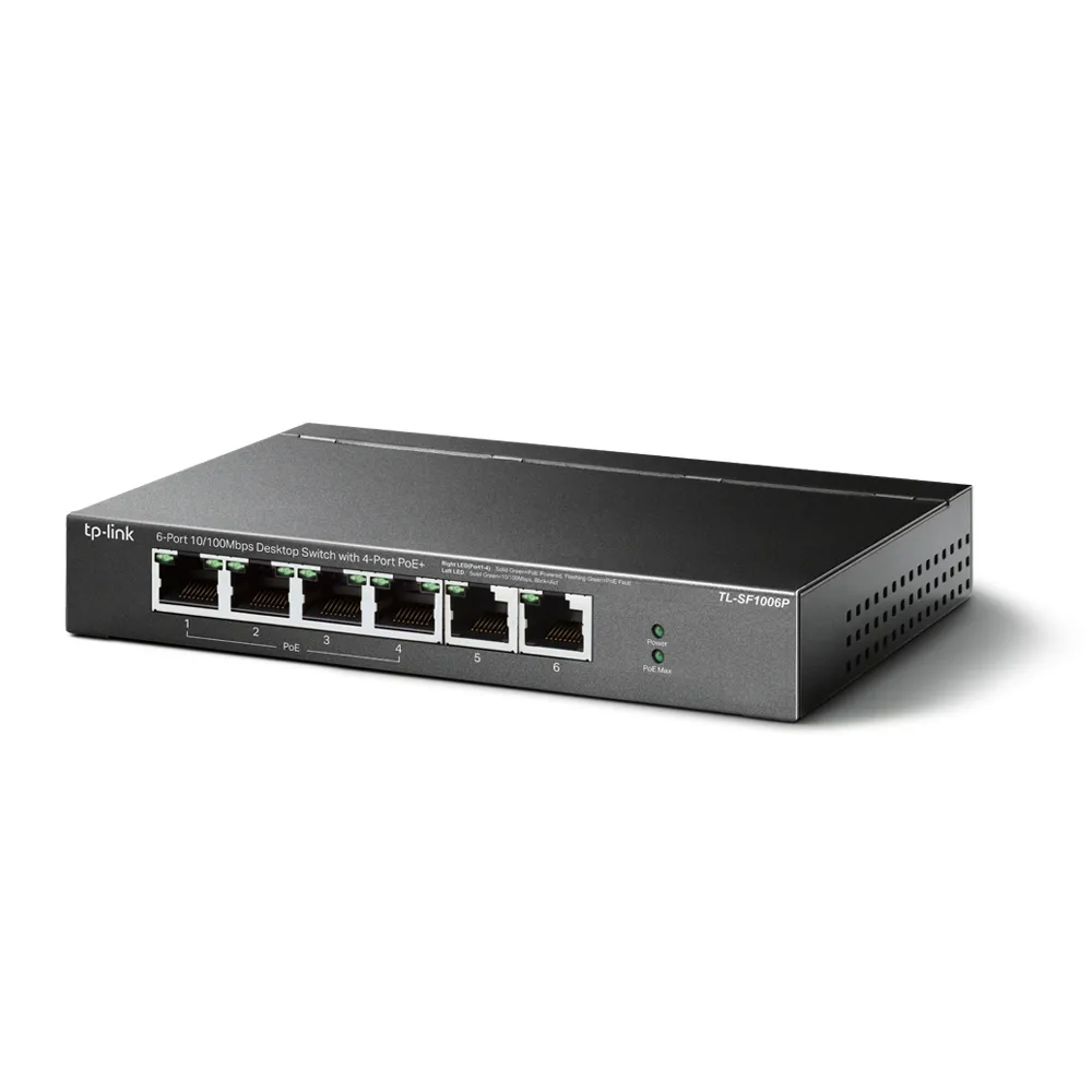 TP-Link 6-Port 10/100Mbit/s-Desktop-Switch mit 4-Port PoE+ – Bild 2