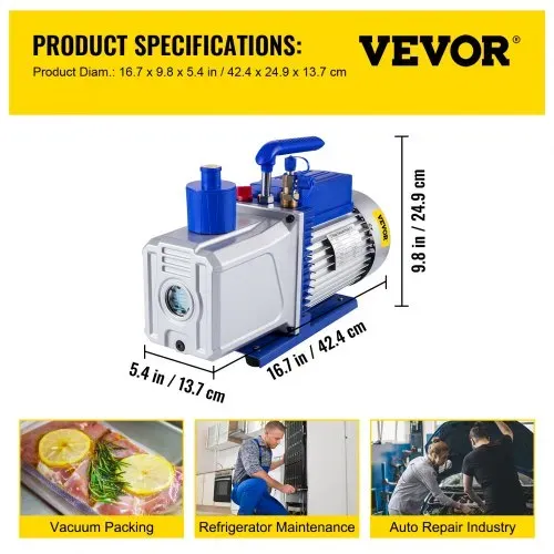 VEVOR Vakuumpumpe 220V Unterdruckpumpe Vakuumgeräte Pumpe 1HP Vakuumpumpe Unterdruckpumpe – Bild 6