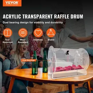 VEVOR Lostrommel Glückskind 5000 Lose oder 200 Tombola-Kugeln Fassungsvermögen, Professioneller Los-Drehkäfig mit 2 Schlüsseln, Transparente Lotterie-Drehscheibe, Losbox für Lotteriespiele VEVOR Lostrommel Glückskind 5000 Lose oder 200 Tombola-Kugeln Fassungsvermögen, Professioneller Los-Drehkäfig mit 2 Schlüsseln, Transparente Lotterie-Drehscheibe, Losbox für Lotteriespiele