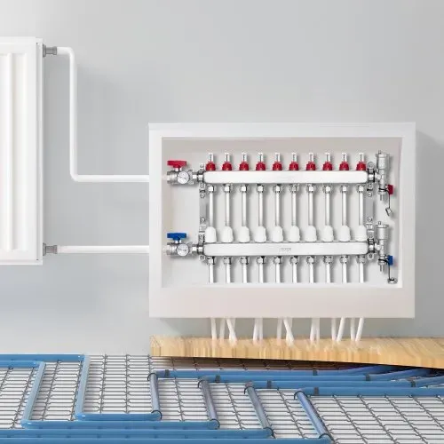 VEVOR 10-Zweig-Wärmeverteilungsverteiler, 1/2-Zoll-PEX-Rohrverteiler, Edelstahl-PEX-Verteiler für hydronische Fußbodenheizung, Wärmeverteilungs-PEX-Verteilersatz mit 1/2-Zoll-Adaptern im Lieferumfang enthalten – Bild 7