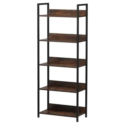 VEVOR Bücherregal aus Metall, 5-stöckiges rechteckiges Industrie-Bücherregal, kleines rustikales Aufbewahrungsregal mit offenen Regalen, freistehendes Ausstellungsregal Lagerregal, Schlafzimmer – Bild 10
