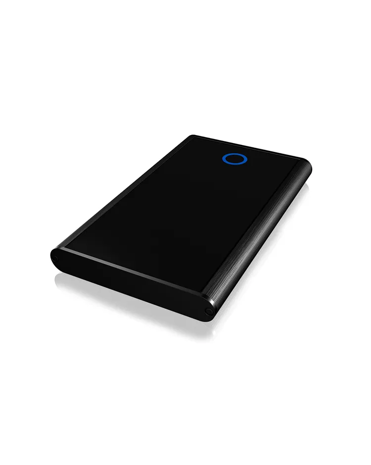 ICY BOX IB-273StU3, Ext. HDD-Gehäuse, 1x 2,5" SATA HDD zu USB 3.2 Gen 1 Host, blaue Kreisbeleuchtung, Aluminium, schwarz – Bild 2