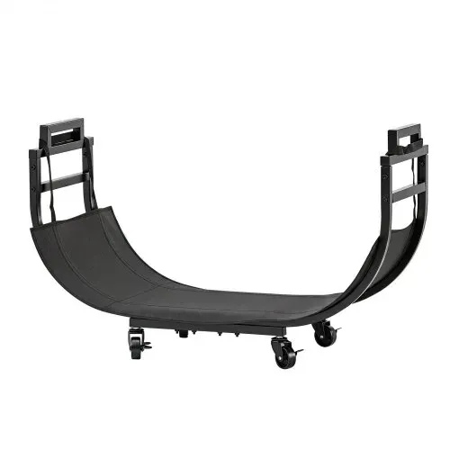 VEVOR Kaminholzregal Brennholzregal Feuerholzregal Kaminholzständer 805 mm, für Kamin & Ofen im Wohnzimmer Terrasse & Balkon, Stahlkonstruktion, Tragfähigkeit 80 kg, 4 Feststellbare Lenkrollen, Schwarz – Bild 8