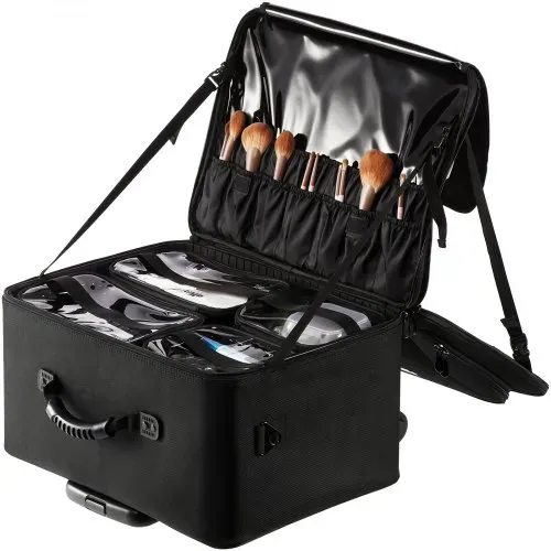 VEVOR Kosmetikkoffer mit wärmeisolierender Schicht Make Up Tasche aus Oxford-Stoffmaterial wasserdicht und verschleißfest Schminkkoffer Schminktasche Kosmetikbeutel Make-up-Organizer 480x260x380mm – Bild 10