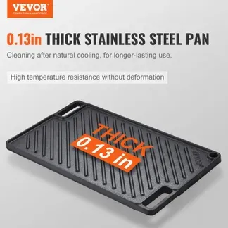 VEVOR Gusseisen Grillplatte BBQ Wendeplatte 425x246x16mm Grill-Zubehör Pro VEVOR Gusseisen Grillplatte BBQ Wendeplatte 425x246x16mm Grill-Zubehör Pro