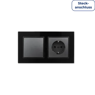 Schalter und Steckdosen Set McPower Flair “Tür 2-fach-Style Profi“ Glasrahmen, Steckanschluss Schalter und Steckdosen Set McPower Flair “Tür 2-fach-Style Profi“ Glasrahmen, Steckanschluss