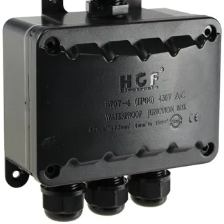 Kabelverbinderbox, 4 Anschlüsse, IP68 450V, 1x Eingang, 3x Ausgang Kabelverbinderbox, 4 Anschlüsse, IP68 450V, 1x Eingang, 3x Ausgang