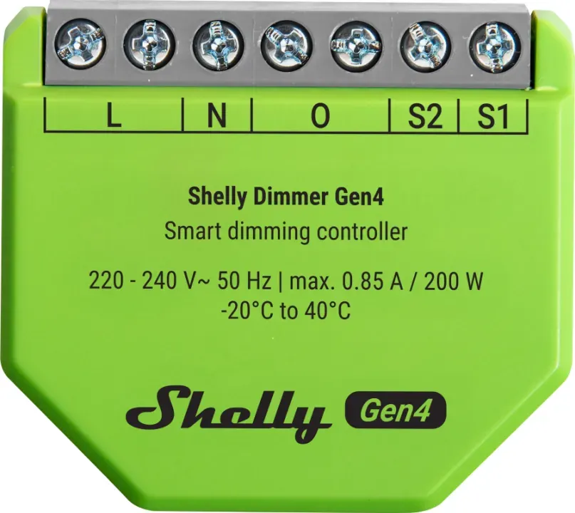 Shelly · Unterputz · "Dimmer Gen4" · Relais · LED Lichtcontroller · Messfunktion · WLAN · Zigbee · Matter · BT – Bild 4