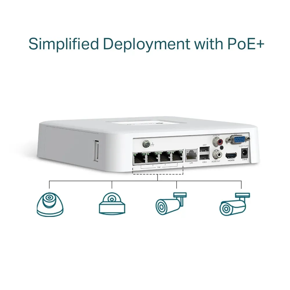 TP-Link - 4 Channel PoE Network Video Recorder - VIGI NVR1104H-4P – Bild 3