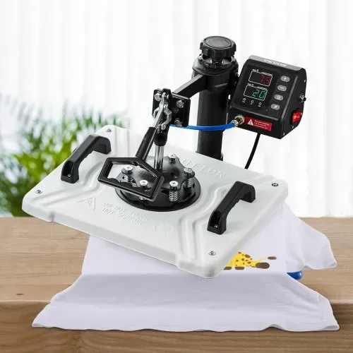 VEVOR 10 in 1 Hitzepresse 38 x 30 cm Transferpresse 360-Grad-Drehbar Multifunktionale Sublimation Weiß Textilpresse Heißpresse Maschine T-Shirtpresse Becherpresse Tassenpresse für Hüten Tellern Tassen – Bild 7