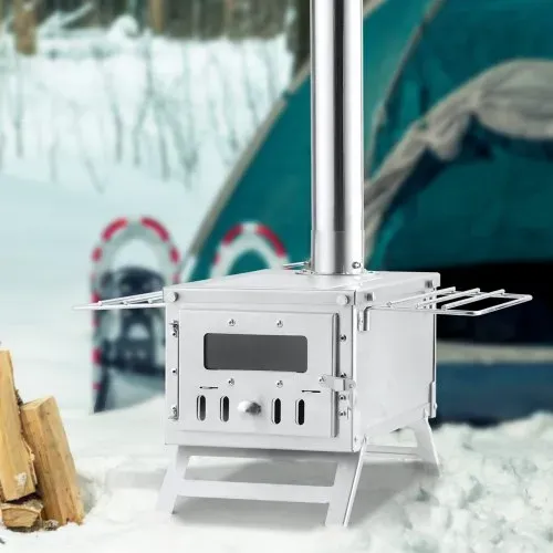 VEVOR Holzofen, 80 Zoll, Camping-Zeltofen aus Edelstahl, tragbarer Holzofen mit Kaminrohren und Handschuhen, 700 Zoll großer Feuerraum-Zeltofen zum Kochen und Heizen im Freien mit 8 Rohren – Bild 7