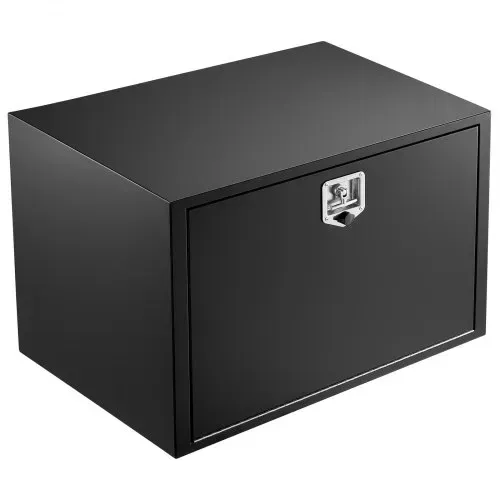 VEVOR Lkw Unterbaubox 914 x 609 x 609 mm Unterflur Staukasten Kaltgewalzter Stahl Wasserdichter Werkzeugkasten mit T-Griff Schloss für Lkw Anhänger Transporter Werkzeugkiste Unterflurkasten Schwarz – Bild 8