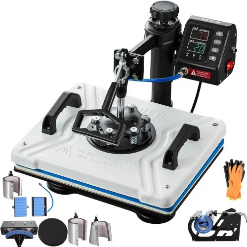 VEVOR 10 in 1 Hitzepresse 38 x 30 cm Transferpresse 360-Grad-Drehbar Multifunktionale Sublimation Weiß Textilpresse Heißpresse Maschine T-Shirtpresse Becherpresse Tassenpresse für Hüten Tellern Tassen VEVOR 10 in 1 Hitzepresse 38 x 30 cm Transferpresse 360-Grad-Drehbar Multifunktionale Sublimation Weiß Textilpresse Heißpresse Maschine T-Shirtpresse Becherpresse Tassenpresse für Hüten Tellern Tassen