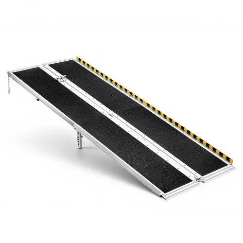 VEVOR Rollstuhlrampe Faltbar 2135x750mm, 362,9kg Belastbare Schwellenrampe mit Rutschfester Oberfläche & 110-210mm Verstellbaren Stützfüßen, Tragbare Auffahrrampe für Rollstuhl Türschwelle Bordsteine – Bild 8