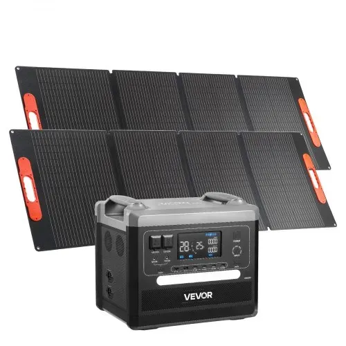 VEVOR Tragbare Powerstation, 2400-W-Solargenerator mit 2 faltbaren 200-W-Solarpanels, erweiterbarer 2160-Wh-LiFePO4-Akku mit 10 Ausgängen für Notstromversorgung zu Hause, beim Camping und im Wohnmobil – Bild 9