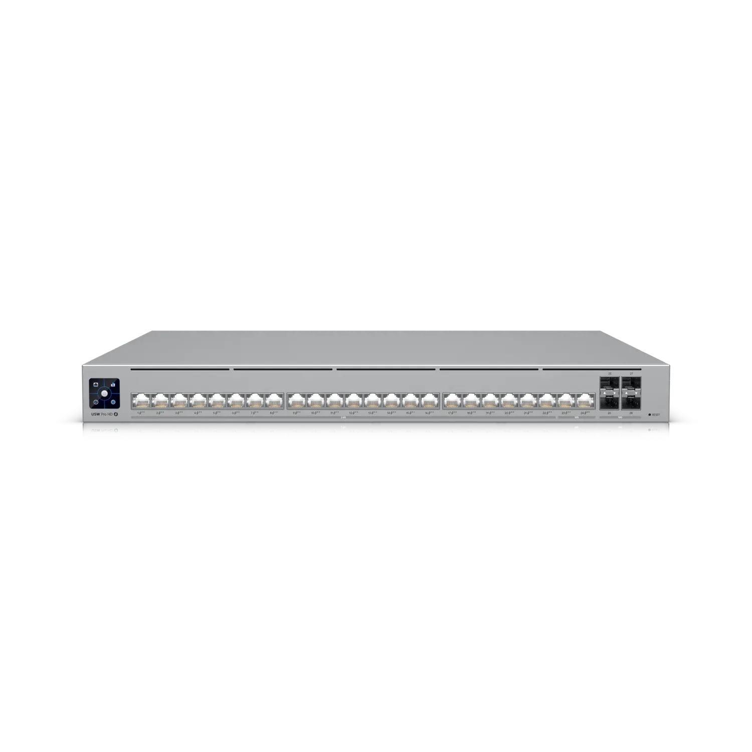 Ubiquiti Switch full managed Layer3 28 Port • 22x 2,5 GbE • 2x 10 GbE • PoE Budget 600W • 24x PoE bt • 4x SFP+ • 19″ • UniFi • USW-Pro-HD-24-PoE Ubiquiti Switch full managed Layer3 28 Port • 22x 2,5 GbE • 2x 10 GbE • PoE Budget 600W • 24x PoE bt • 4x SFP+ • 19″ • UniFi • USW-Pro-HD-24-PoE