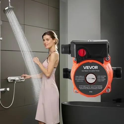 VEVOR Umwälzpumpe, 38 LPM, Umwälzpumpensystem mit sofortiger Zirkulation, 3-Gang-Steuerung, 100 W, AC 220–240 V, G3/4 Zoll auf G1/2 Zoll Adapter, Gusseisenkopf, für Warmwasserbereitersystem – Bild 7