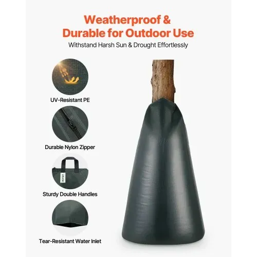 VEVOR Baumbewässerungssack 75,7L 25er-Pack, PE-Bewässerungsbeutel mit Reißverschluss, Wassersack für Bäume zur 3–4 Stunden Bewässerung, Bewässerungssack, Bewässerungssystem für Sommer – Bild 2