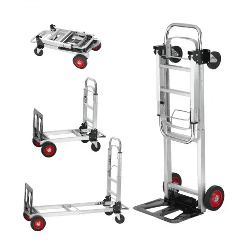 VEVOR 2-in-1 Sackkarre Klappbar 0,6243kg Tragfähigkeit Transportkarre Aluminiumlegierung & Kohlenstoffstahl Sackkarre ⇋ Plattformwagen Trolley für Lade- & Transportaufgaben im Innen- & Außenbereich – Bild 8