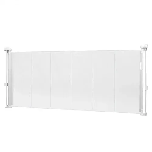 VEVOR einziehbares Babygitter ausziehbar (max. 180 cm breit 87 cm hoch), einziehbares Gitter für Kinder oder Haustiere, Netzmaterial, Türsturzgitter für Innentreppen Türen Flure Spielzimmer, weiß – Bild 9