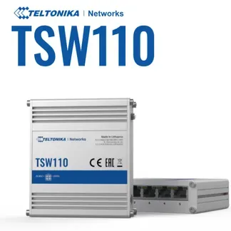 Teltonika · Switch · TSW110 · 5 Port Gigabit Industrial unmanaged Switch Teltonika · Switch · TSW110 · 5 Port Gigabit Industrial unmanaged Switch