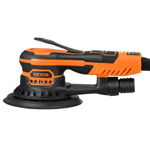 VEVOR Exzenterschleifer 5 und 6 Zoll, bürstenloser 350-W-Exzenterschleifer, 10.000 PRM, 6 variable Geschwindigkeiten, elektrischer Schwingschleifer mit 20 Schleifpapieren, Staubanschluss und Schlauch für das Detailschleifen in der Holzbearbeitung – Bild 9