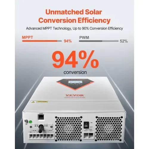 VEVOR Hybrid-Solarwechselrichter, 3500 W, All-in-One-Sinus-Wechselrichter mit Ladegerät, 24 V DC auf einphasig 220/230 V AC, mit integriertem 100-A-MPPT-Solarladeregler, für netzunabhängige Blei-Säure-Lithium-Batteriesysteme – Bild 2