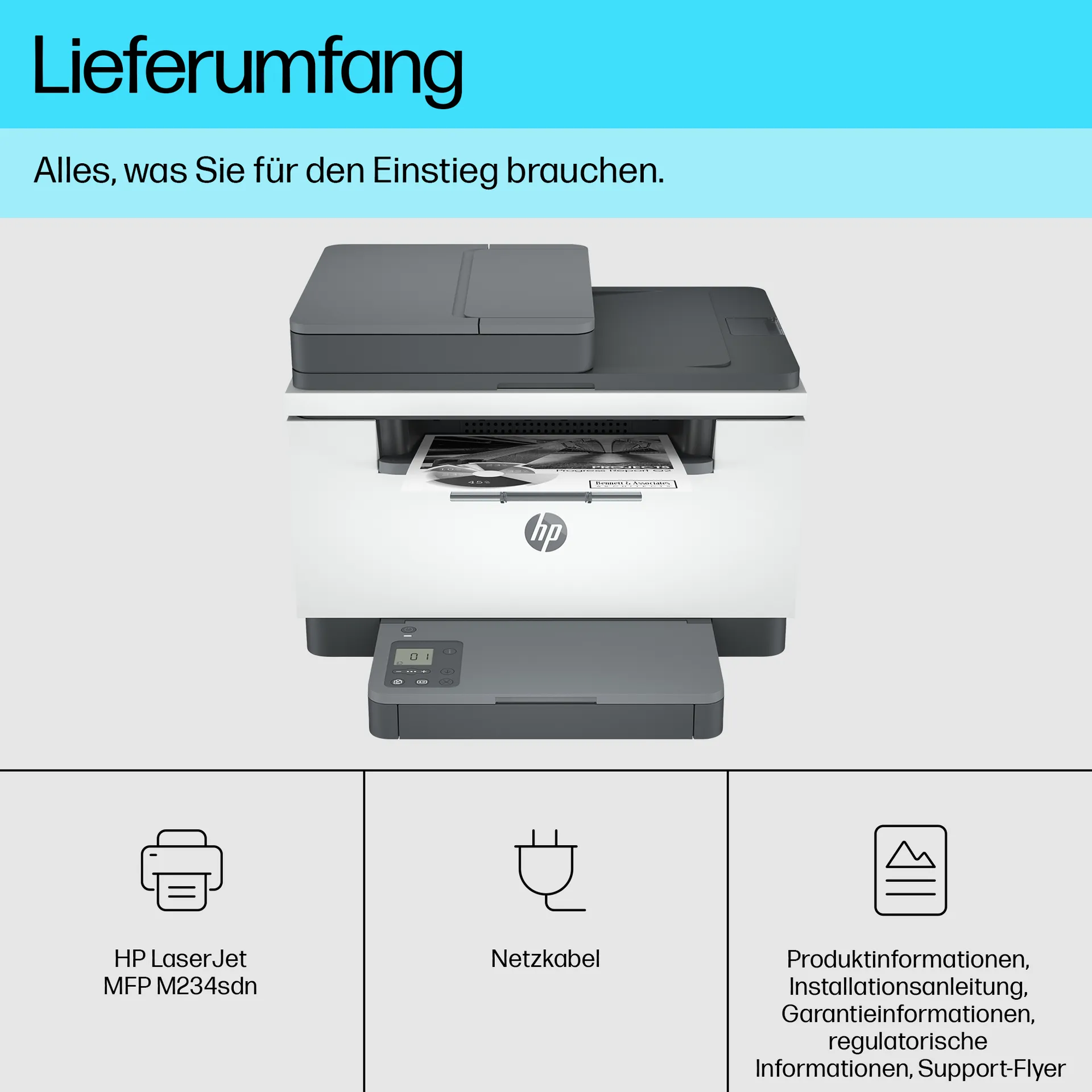 HP LaserJet M234sdn Multifunction Schwarzweiß Drucker, Nur Ethernet; Kopierer, Scanner – Bild 4