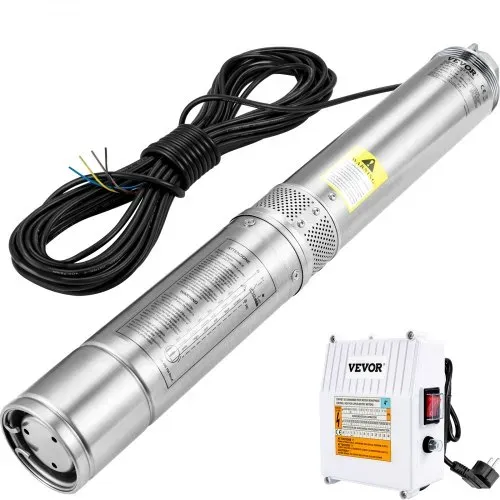 VEVOR 102 mm Tiefbrunnenpumpe 1100 W Brunnenpumpe 190 L/min Tauchpumpe max Förderhöhe 57m Rohrpumpe 230 V 50 Hz Sandpumpe IP68 Wasserpumpe 0-40°C Pumpe Ideal – Bild 10
