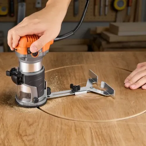 VEVOR Oberfräse, 710 W, Drehzahlvariable Handfräse mit Sanftanlauf, Kantenfräse mit Festem, Tauch- & Neigbarem Sockel, Parallelanschlag, Holzbearbeitung, Trimmen, Heimwerkerprojekte, Kabelgebunden – Bild 7
