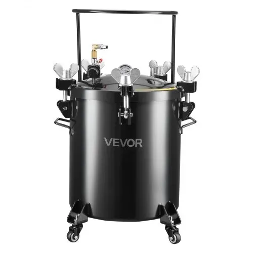 VEVOR Druckbehälter, 40 L Drucktank aus Stahl mit 3 Schnellkupplungen (EU/AU/US) für Heimgebrauch Heimwerkerarbeiten Kunstkreationen, Behälter mit großem Durchmesser & 4 Rollen – Bild 9