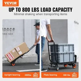 VEVOR 2 in 1 Sackkarre Klappbar 136kg Tragfähigkeit Transportkarre Aluminiumlegierung & Kohlenstoffstahl Sackkarre ⇋ Plattformwagen Trolley für Lade- & Transportaufgaben im Innen- & Außenbereich VEVOR 2 in 1 Sackkarre Klappbar 136kg Tragfähigkeit Transportkarre Aluminiumlegierung & Kohlenstoffstahl Sackkarre ⇋ Plattformwagen Trolley für Lade- & Transportaufgaben im Innen- & Außenbereich