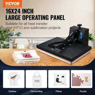 VEVOR Wärmepresse, 1700 W Leistung, Wärmepresse, schnelles Aufheizen, Hochdruck-Wärmepresse für T-Shirts, digitaler industrieller Sublimationsdrucker für Wärmeübertragungsvinyl 406 x 610 mm VEVOR Wärmepresse, 1700 W Leistung, Wärmepresse, schnelles Aufheizen, Hochdruck-Wärmepresse für T-Shirts, digitaler industrieller Sublimationsdrucker für Wärmeübertragungsvinyl 406 x 610 mm